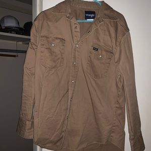 Men wrangler button up work shirt